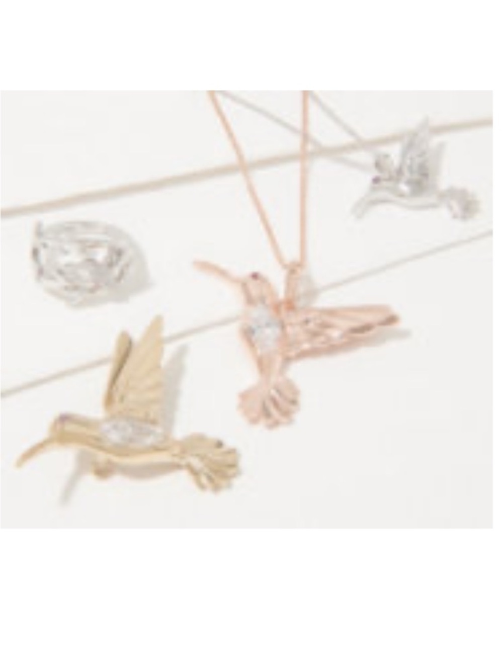 925 Silver CZ Hummingbird Necklace NEW with box QVC / Diamonique - Picture 3 of 7